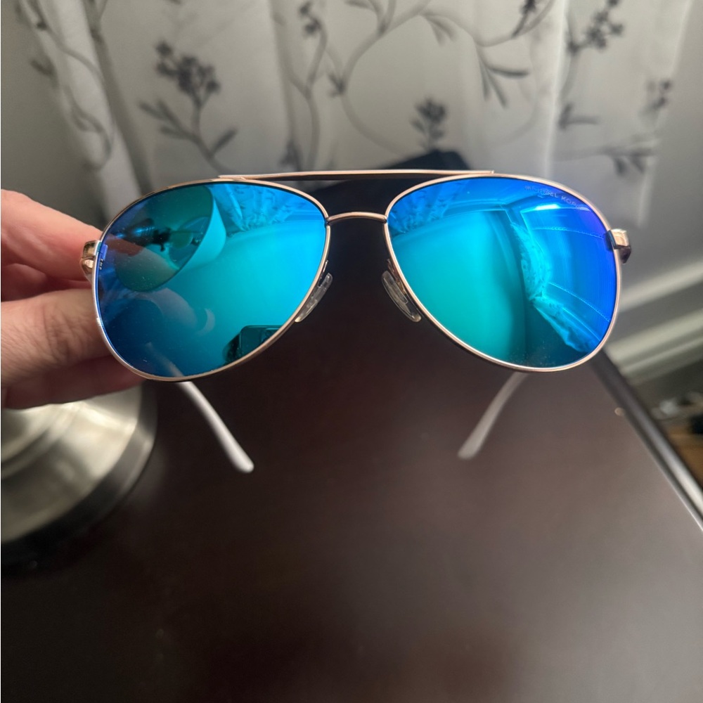 Michael Kors White Sunglasses with Rose Gold Branding
